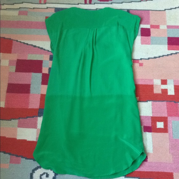 Madewell green silk shirt dress size 4 - Picture 3 of 4